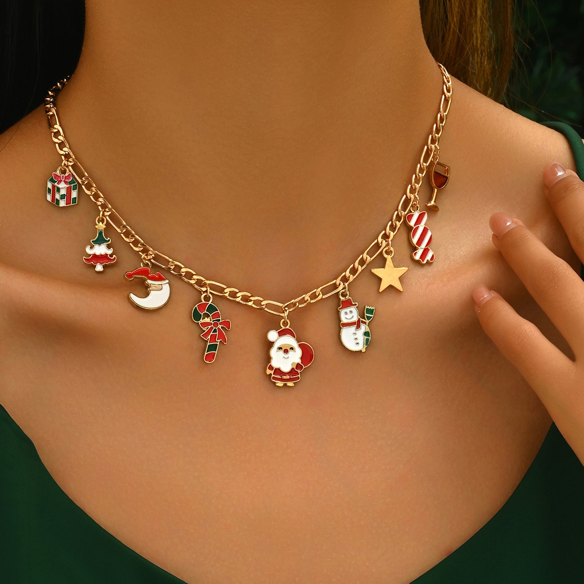 Wholesale Christmas   and snowman pendant necklace