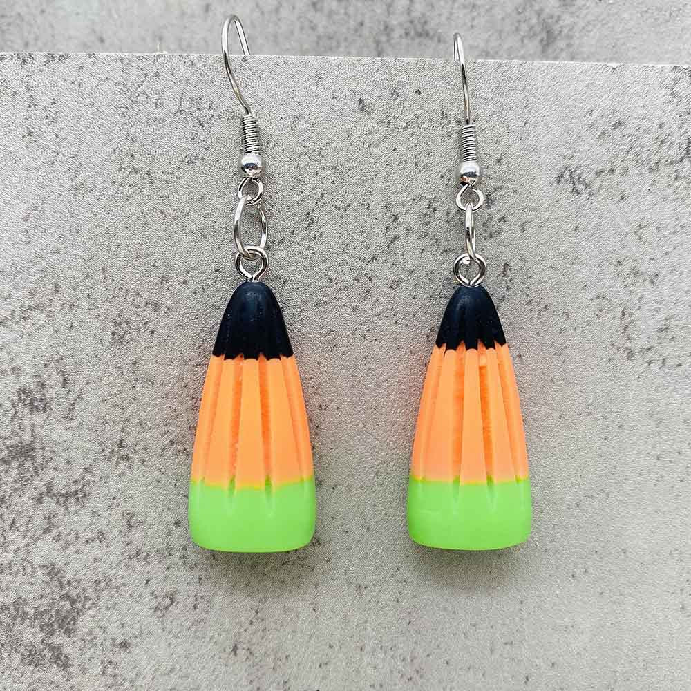Wholesale Thanksgiving  Colorful Three-Dimensional Corn Candy Pendant Earrings