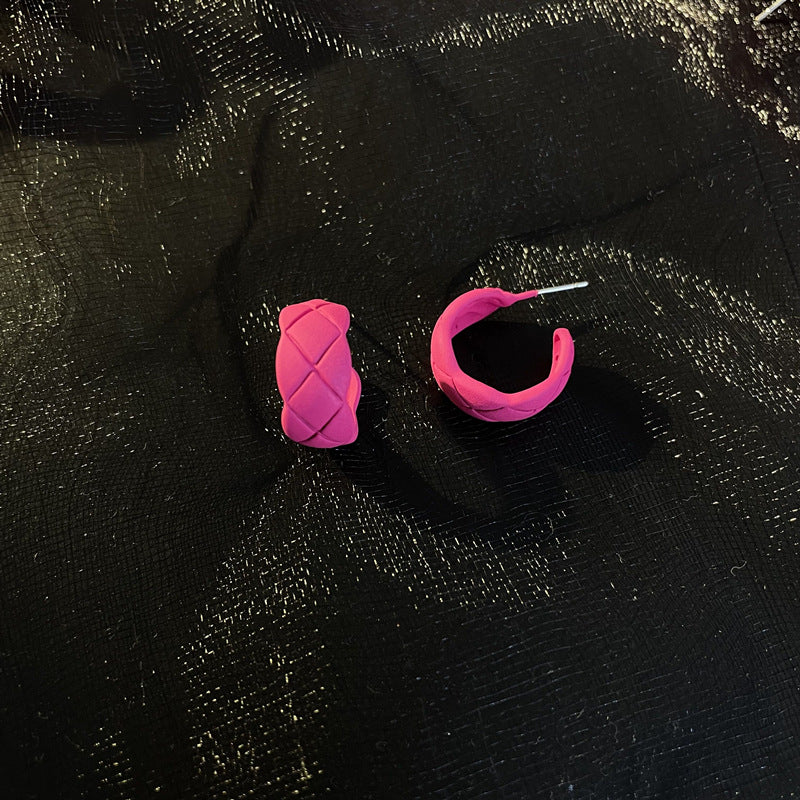 Wholesale Candy Color Geometric Square Circle C Shape Earrings
