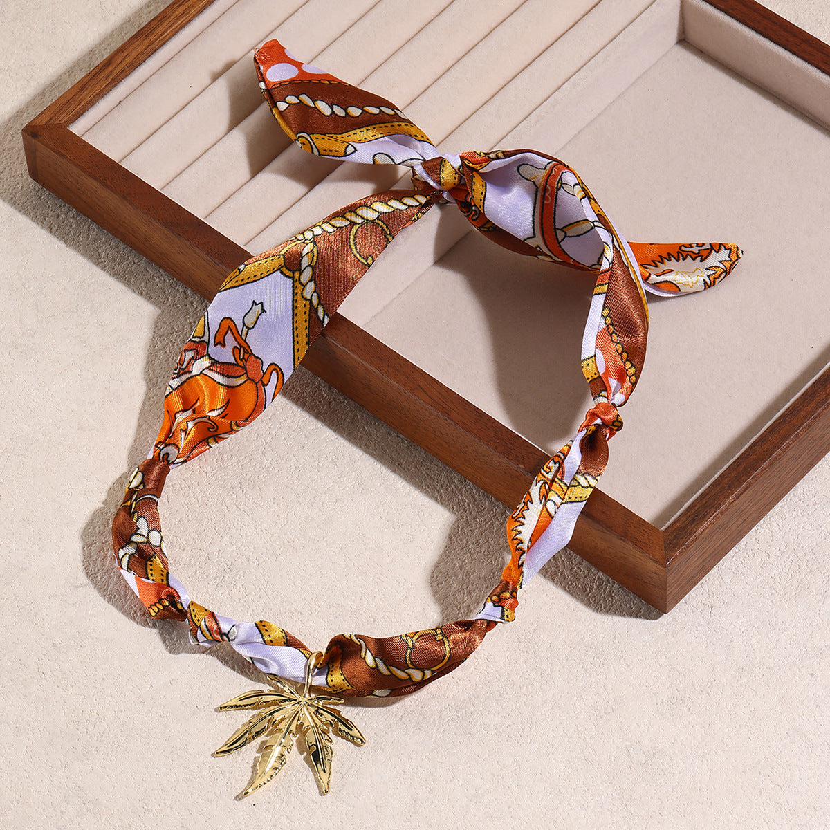 Wholesale New Maillard Colorful Printed Silk f Necklace Hand-Knotted Etsy Bohemian Fashion Accessories
