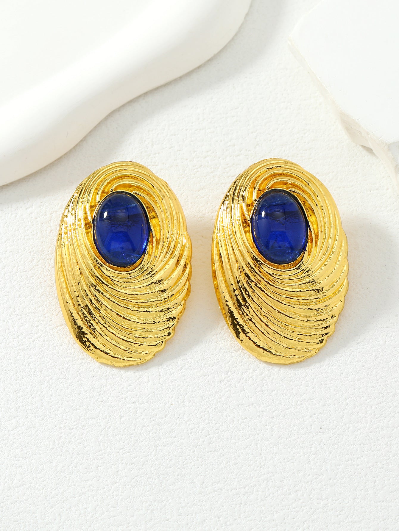 Wholesale Vintage Earrings Silver Needle Oval Earrings Coil Second Hand Earrings ACC-ES-Qunq003