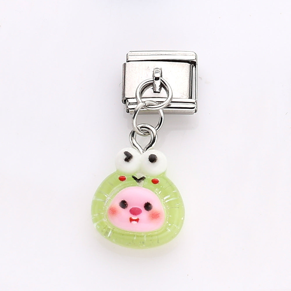 Wholesale 10pcs Italian Charm Bracelet 9mm DIY Splicing Cute Cartoon Stainless Steel Composable Bracelet ACCVIP