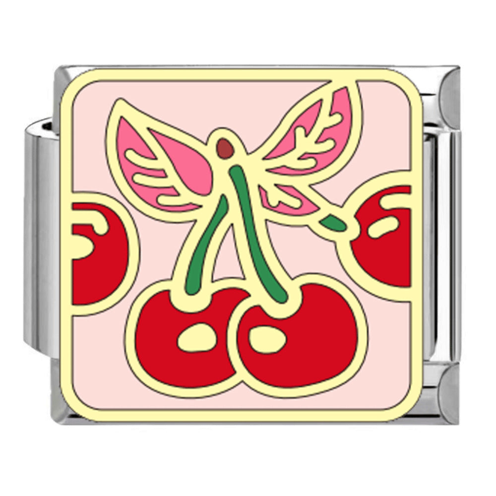 Wholesale DIY modular bracelet with cherry pattern,  original design,  Italian Charms Bracelet