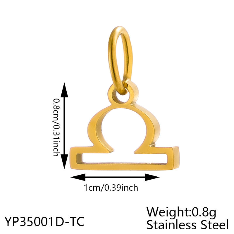 Wholesale Twelve Zodiac DIY stainless steel micro-inlaid diamond pendant