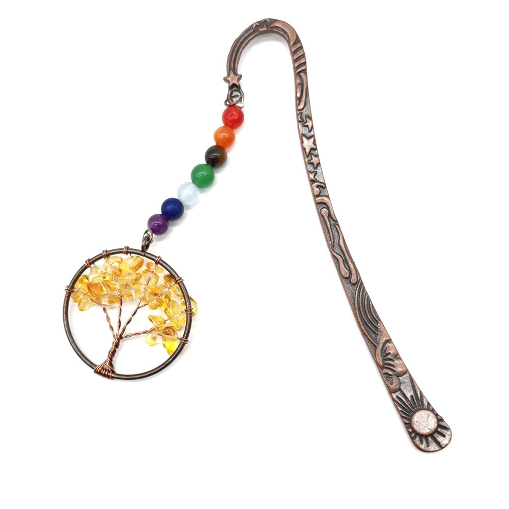 Wholesale Natural Gravel Crystal Tree of Life Bookmarks ACC-BM-HanX001