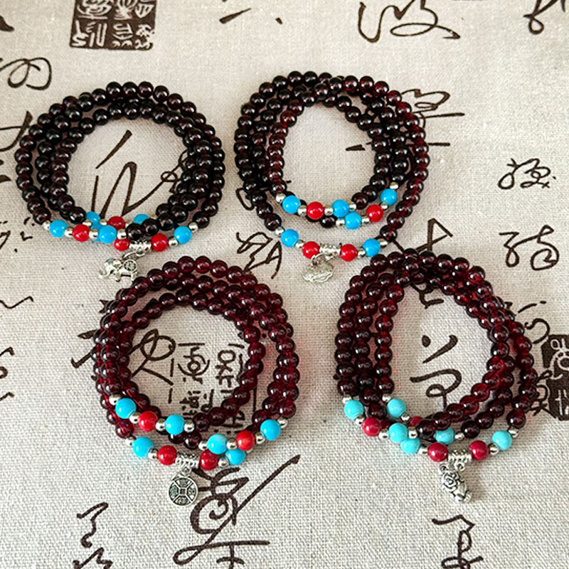 Wholesale Glass Lapis Lazuli Multi-Layer Bracelet,  Bohemian Style Everyday Wear Fashion Accessory for Women Gift