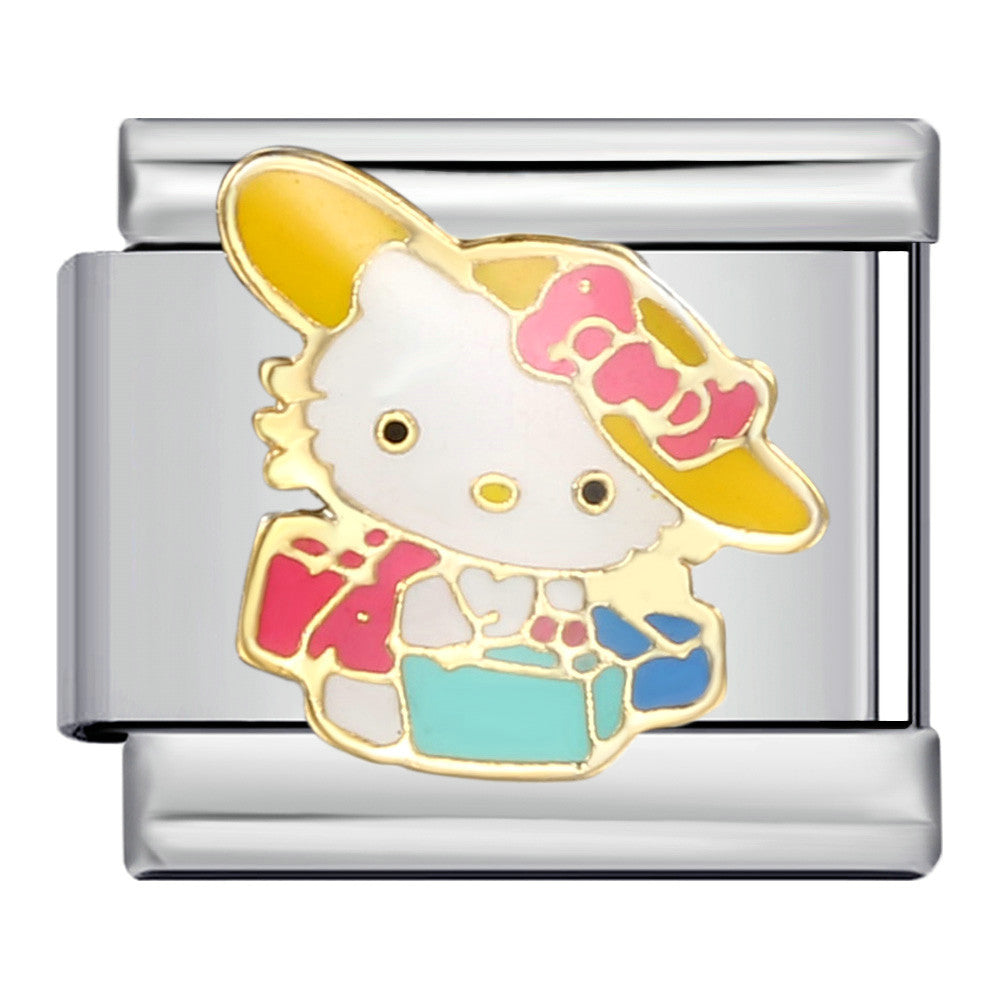 Wholesale Cute cartoon Italian module bracelet titanium steel welding oil dripping DIYCharms