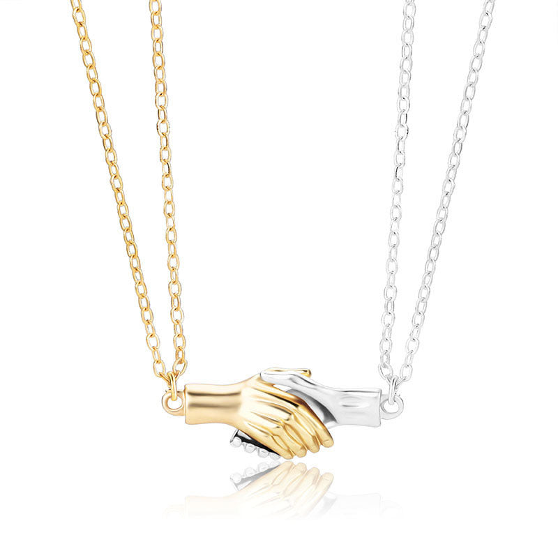 Wholesale Palm Suction Cup Handshake Valentine's Day Necklace