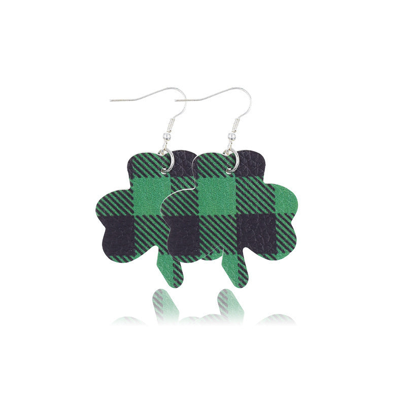 Wholesale St. Patrick's Day Leather Earrings