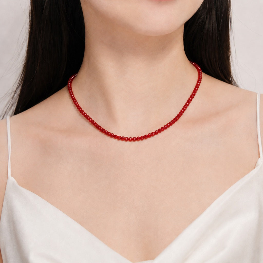 Wholesale Stylish White Faux Pearl Necklace For Women Elegant Cheongsam Collarbone Chain Gift Jewelry Accessory