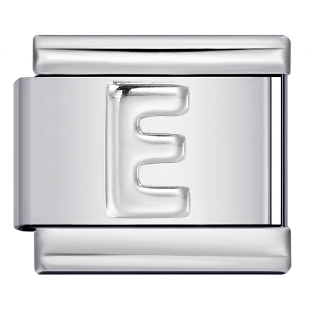 Wholesale  Italian Charm Bracelet 9mm DIY convex 26-letter  Creative Stainless Steel Composable Bracelet