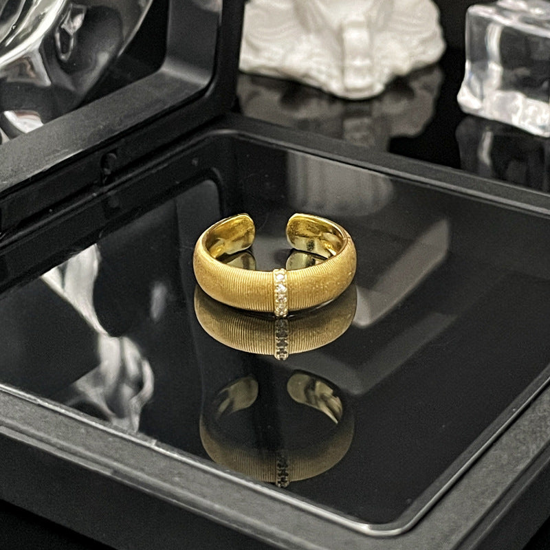 Wholesale Light Luxury Satin Wire-drawing Open Ring