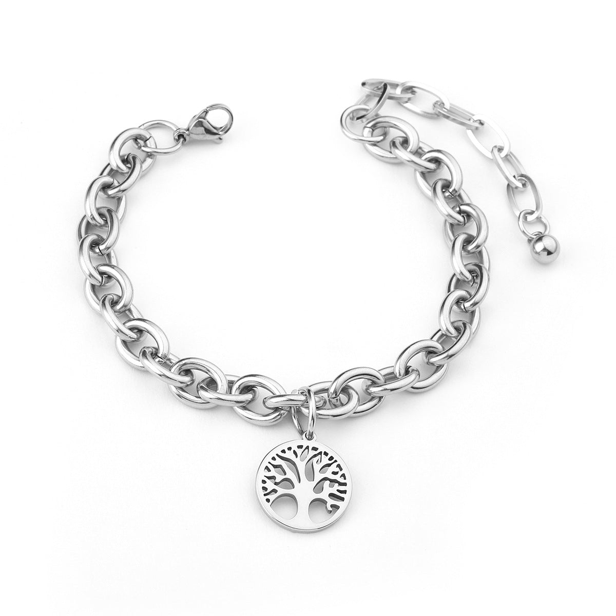 Wholesale Single Layer Chain Sapling Stainless Steel Bracelet ACC-BT-jiax007