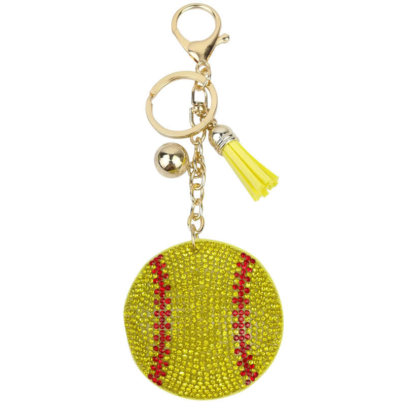 Wholesale  hot drill hot figure and diamond-encrusted baseball keychain,
