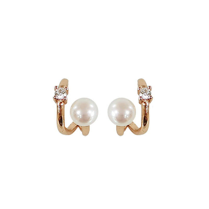 Wholesale Geometric Pearl Earrings Platinum Plated Boutique Resale Jewelry Accessory