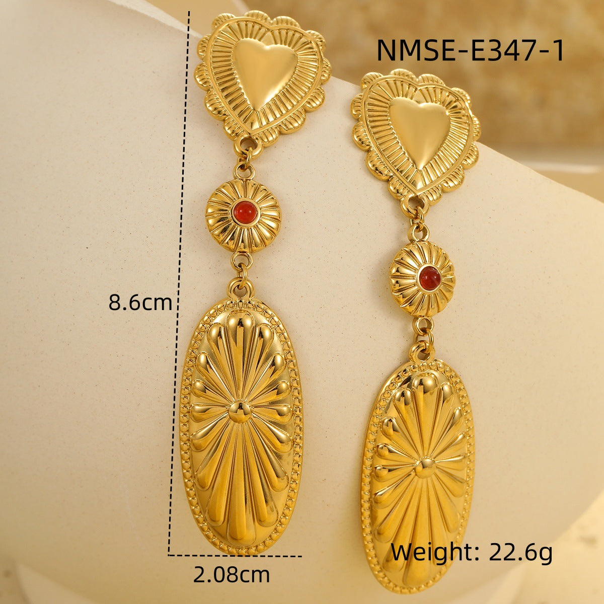 Wholesale Stainless Steel Tassel Heart Design Earrings