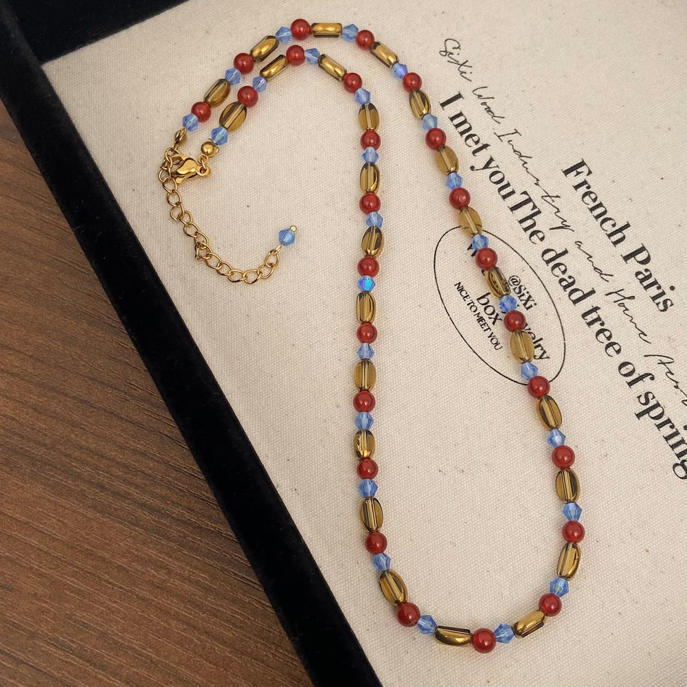 Wholesale  Red Agate Dopamine Necklace  Jewelry