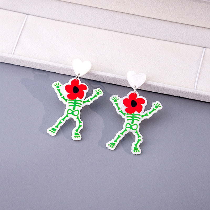 Wholesale Halloween Cartoon Ghost Acrylic Earrings ACC-ES-MDD044