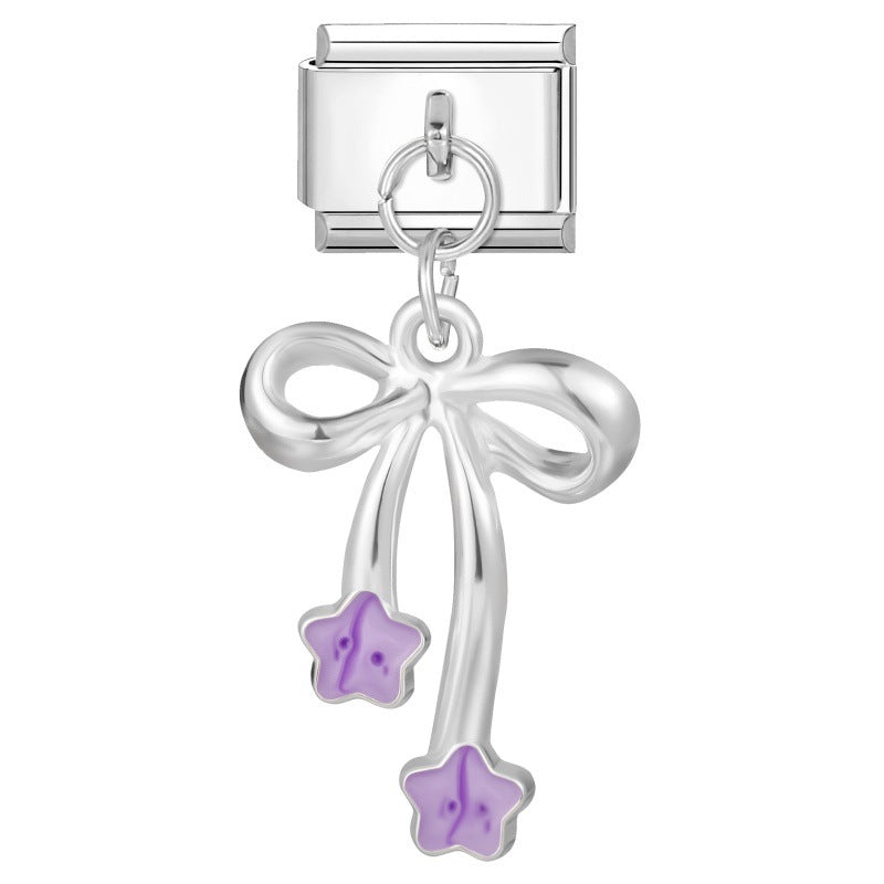 Wholesale  Italian Charm Bracelet 9mm DIY  Star Pendant Creative Stainless Steel Composable Bracelet