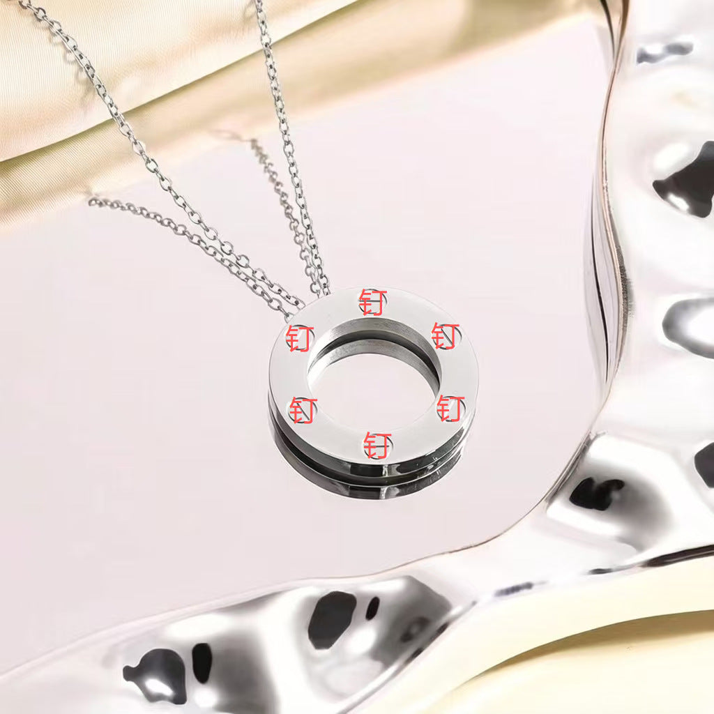 Wholesale Starry Sky Gold Plated Disc Pendant Necklace,  Chic Fashion Jewelry Gift for Women