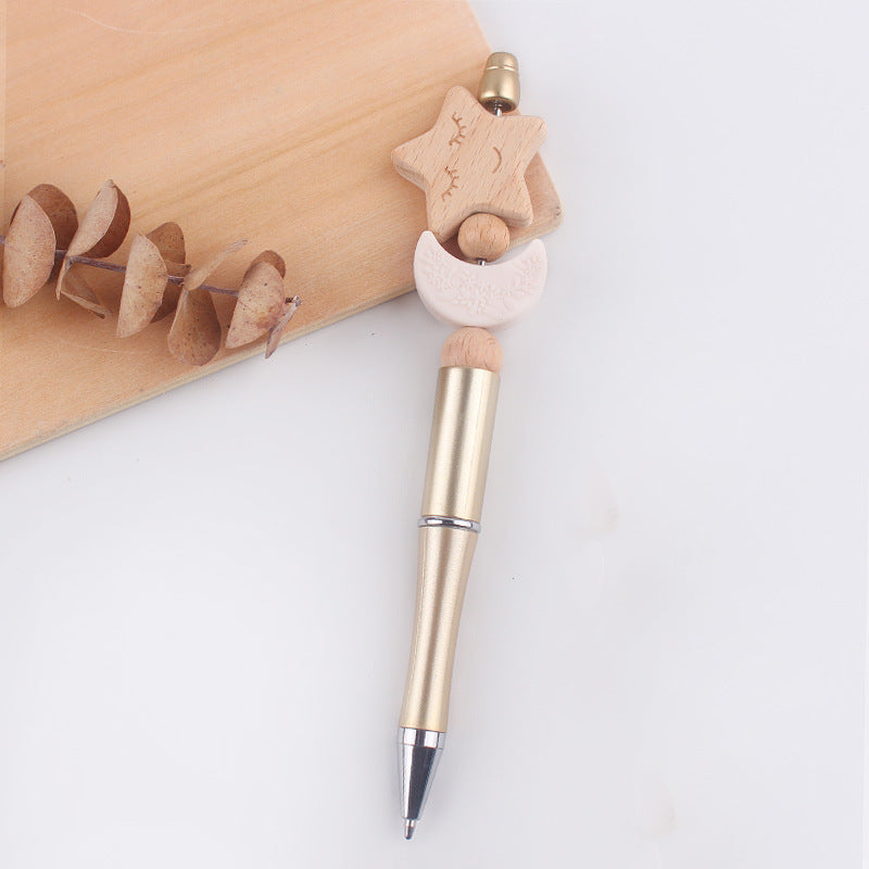 Wholesale beaded pen creative DIY cartoon daisy love silicone gum beaded pen