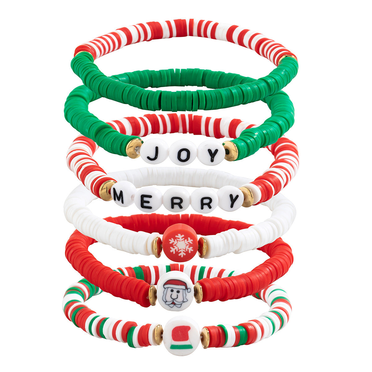 Wholesale  Christmas soft pottery glass beaded bracelet