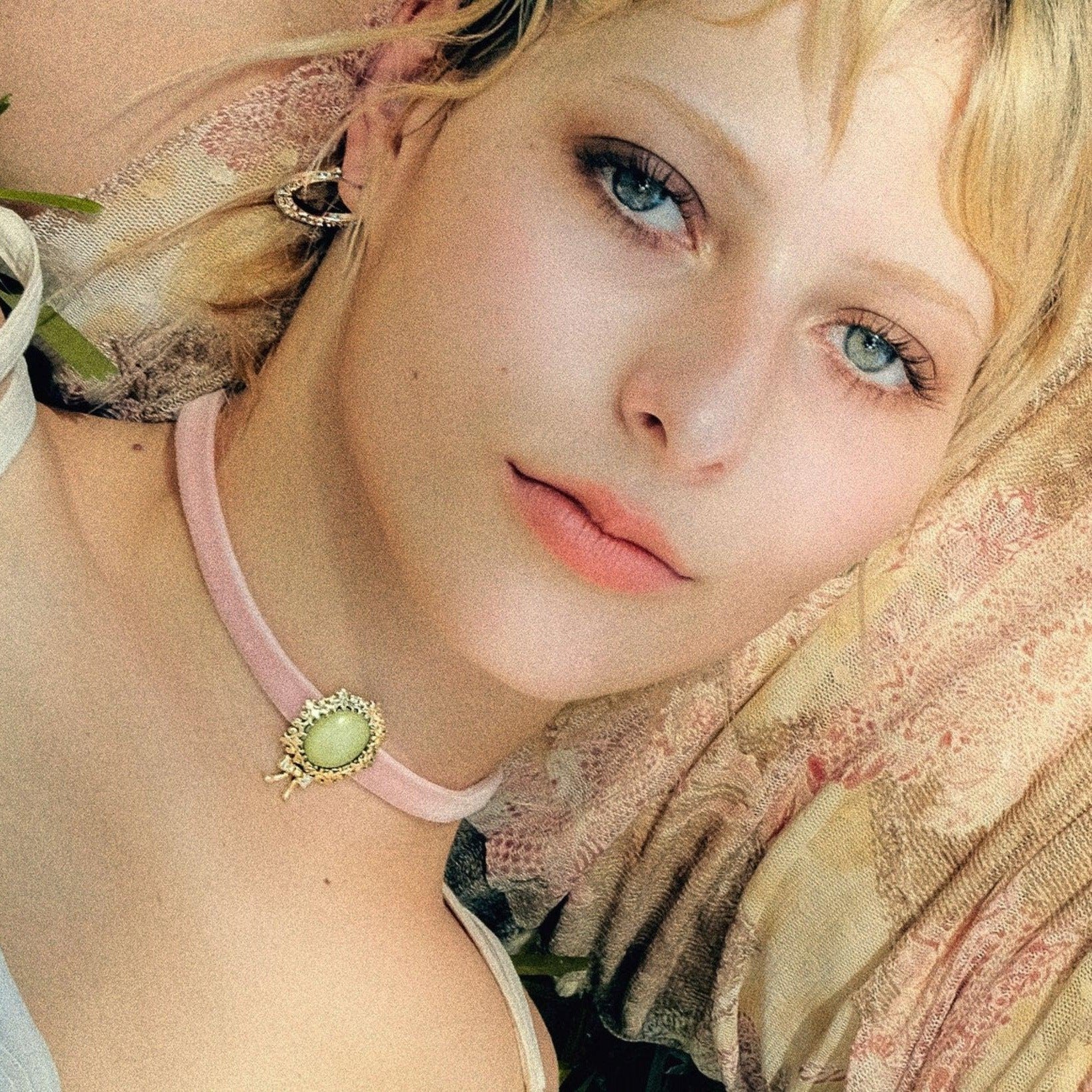 Wholesale  Natural Stone Agate Copper Trim Clavicle Chain