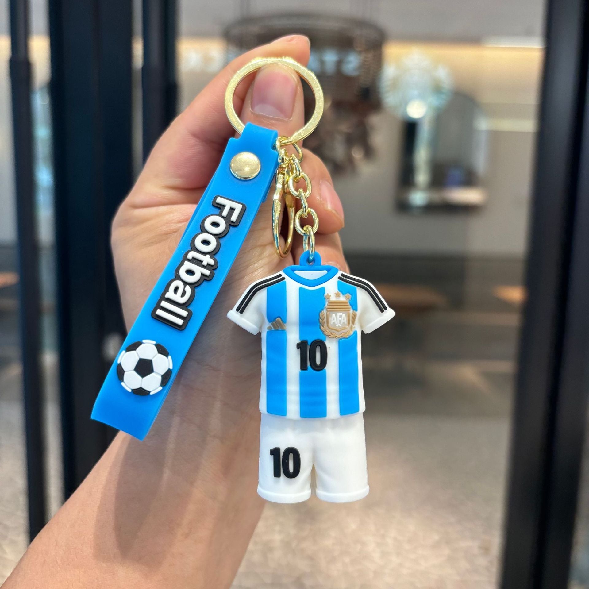 Wholesale European Style PVC Football Jersey Keychain Stylish Bag Charm Gift