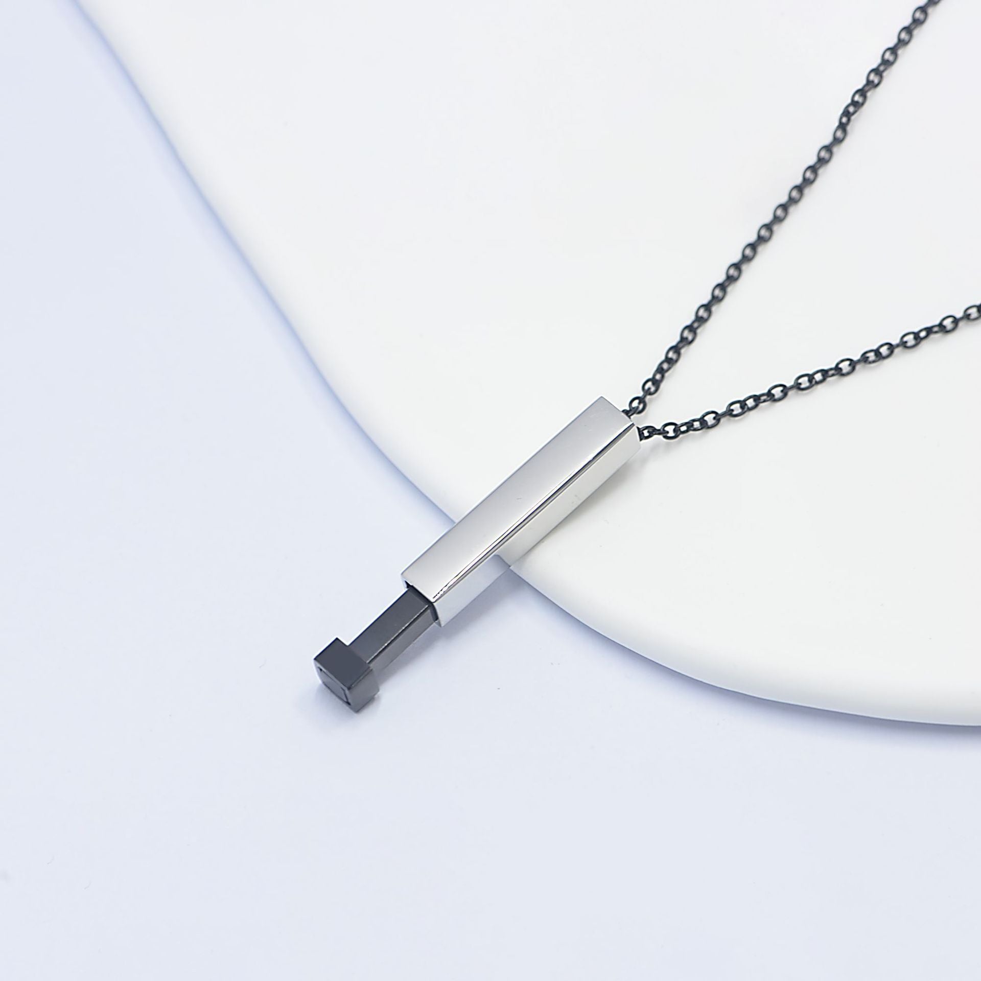 Wholesale Stainless Steel Necklace Double-layer Stereo Rod Necklace