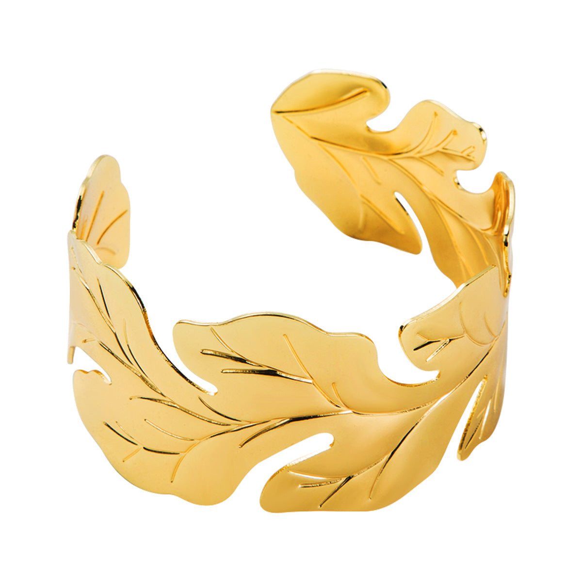 Wholesale Personality Leaf Opening Metal Bracelet  Niche Design Sense Bracelet