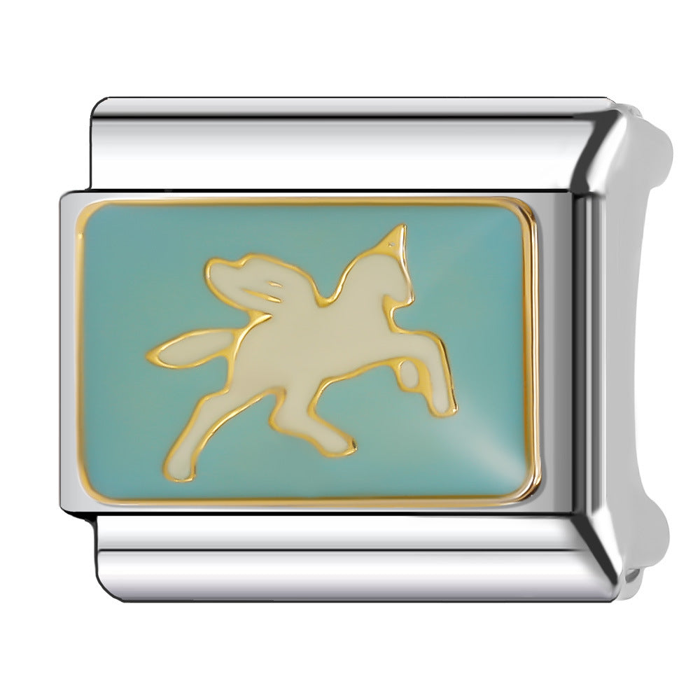 Wholesale Italian Charm Bracelet 9mm DIY Splicing Cute Animal Stainless Steel Composable Bracelet