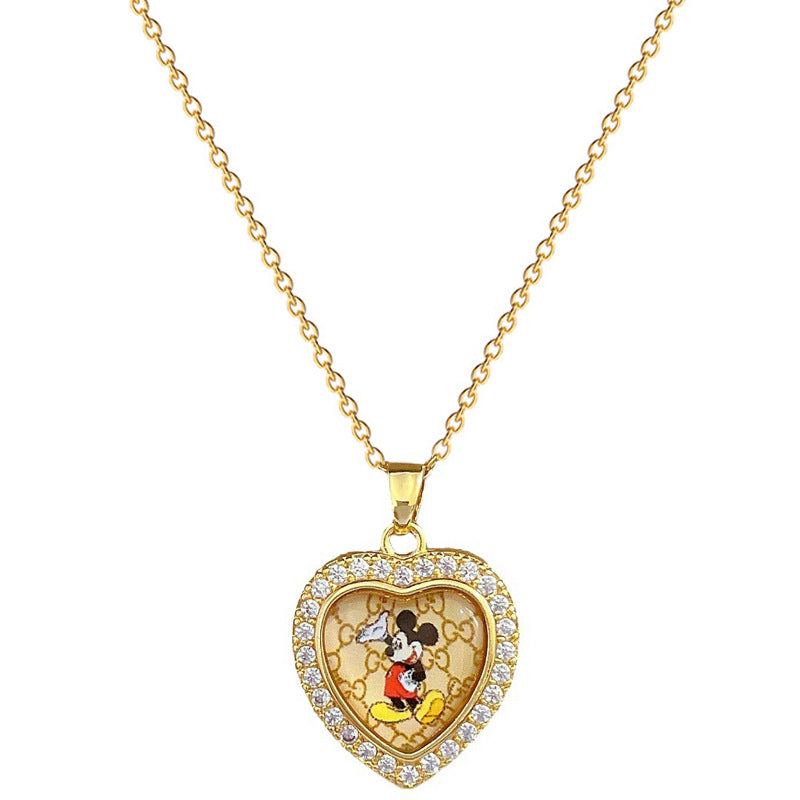 Wholesale Trendy Mouse Design Stainless Steel Pendant Necklace Fashion Jewelry Accessory Gift for Women