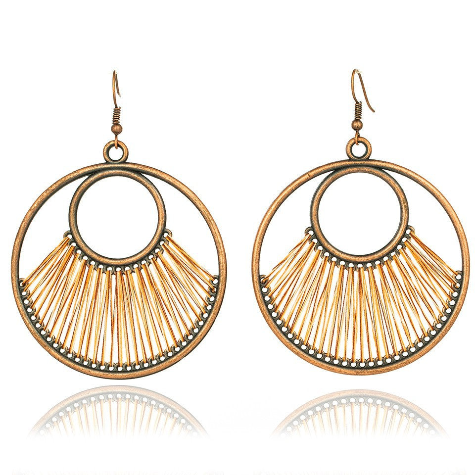 Wholesale Ethnic Style Tassel Round Earrings Fashion Accessory Gift for Women