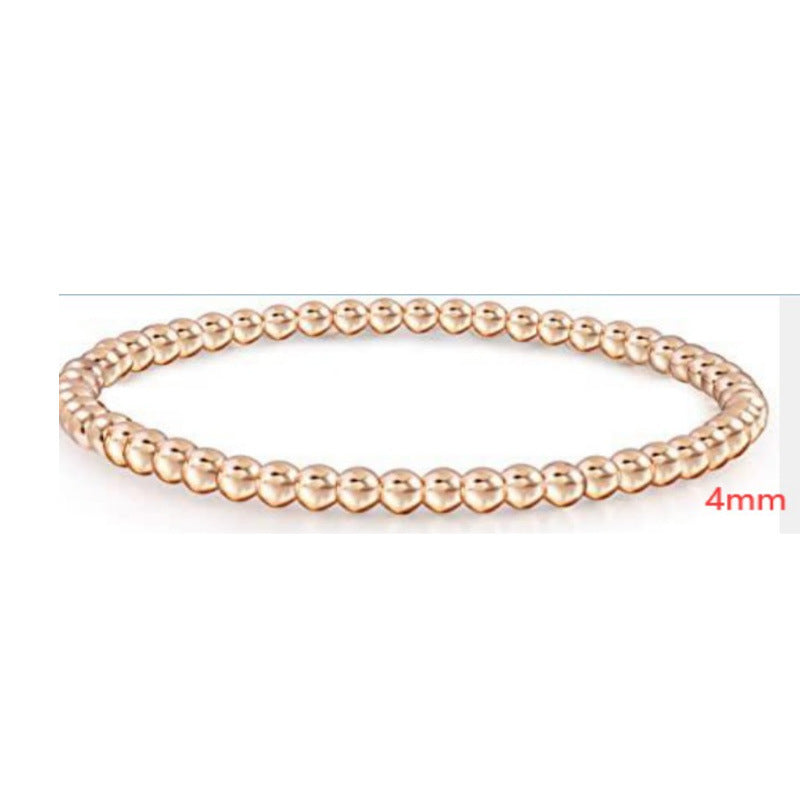 Wholesale Copper Plated Gold Beads Color-retaining Bracelet Beach Style Geometric Elastic Bracelet ACC-BT-zhixiang006