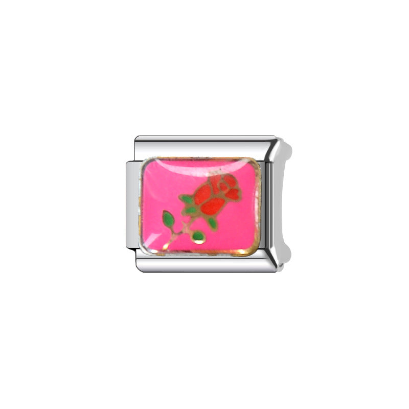 Wholesale Italian Charm Bracelet 9mm DIY Splicing Removable Creative Pattern Stainless Steel Composable Bracelet