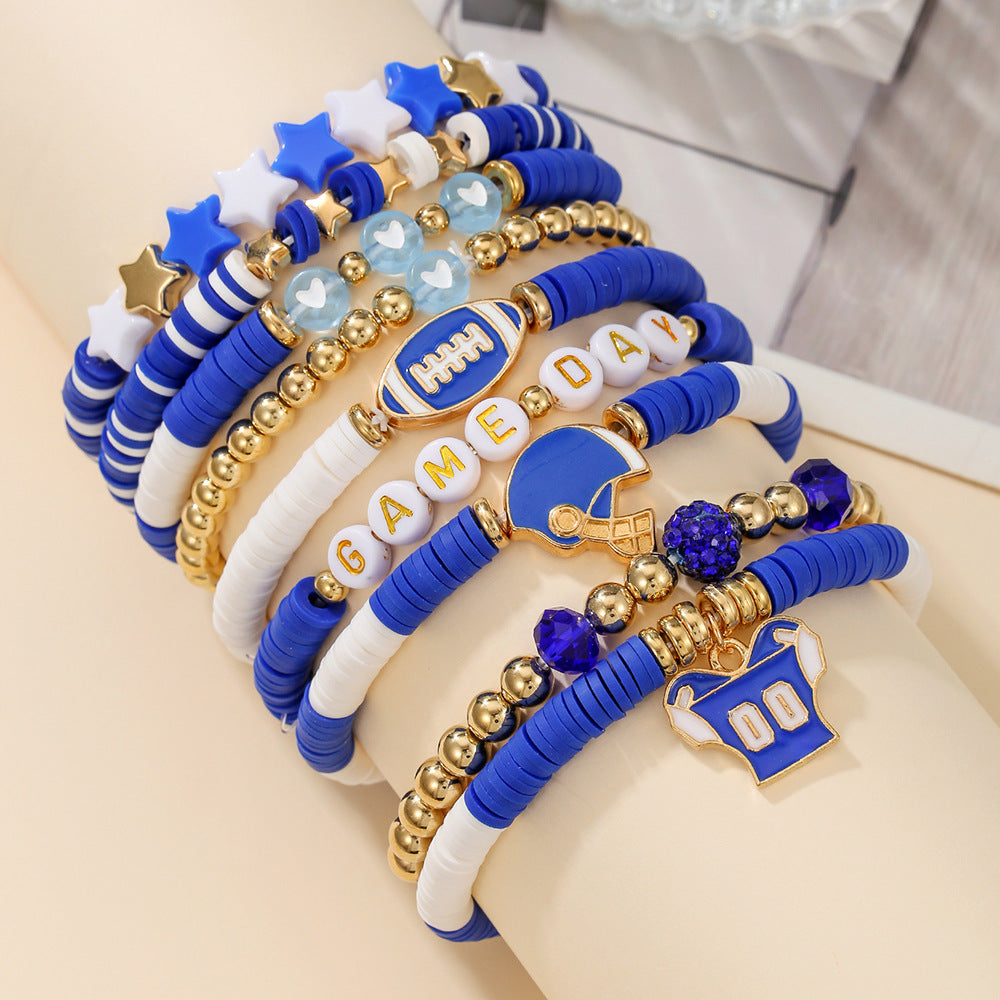 Wholesale  Rugby suit Multi-layer Stacked Love Letter Soft y Bracelet
