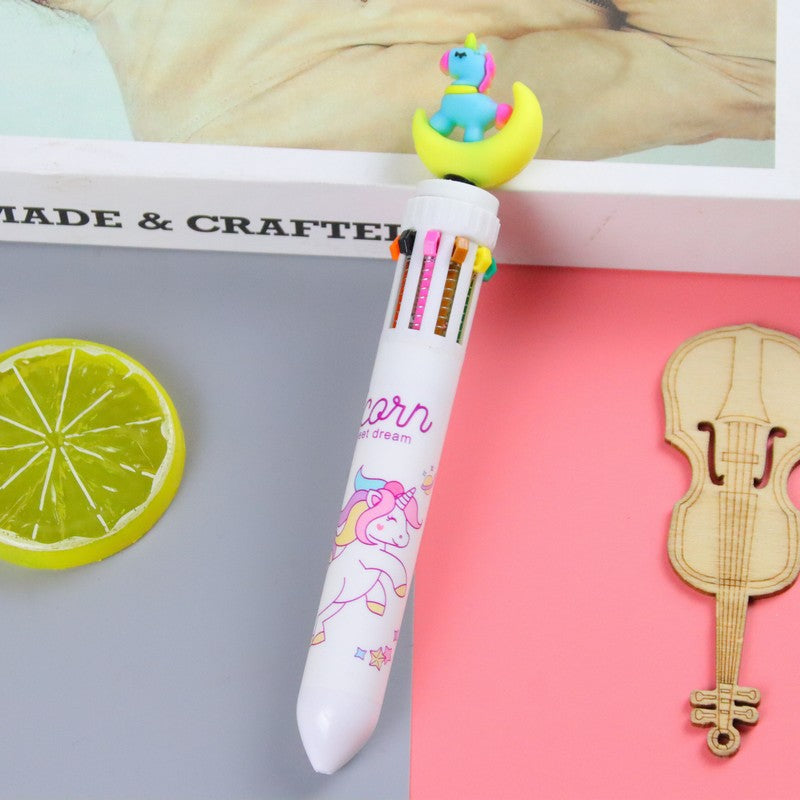 Wholesale  ten color ballpoint pen  push ballpoint pen