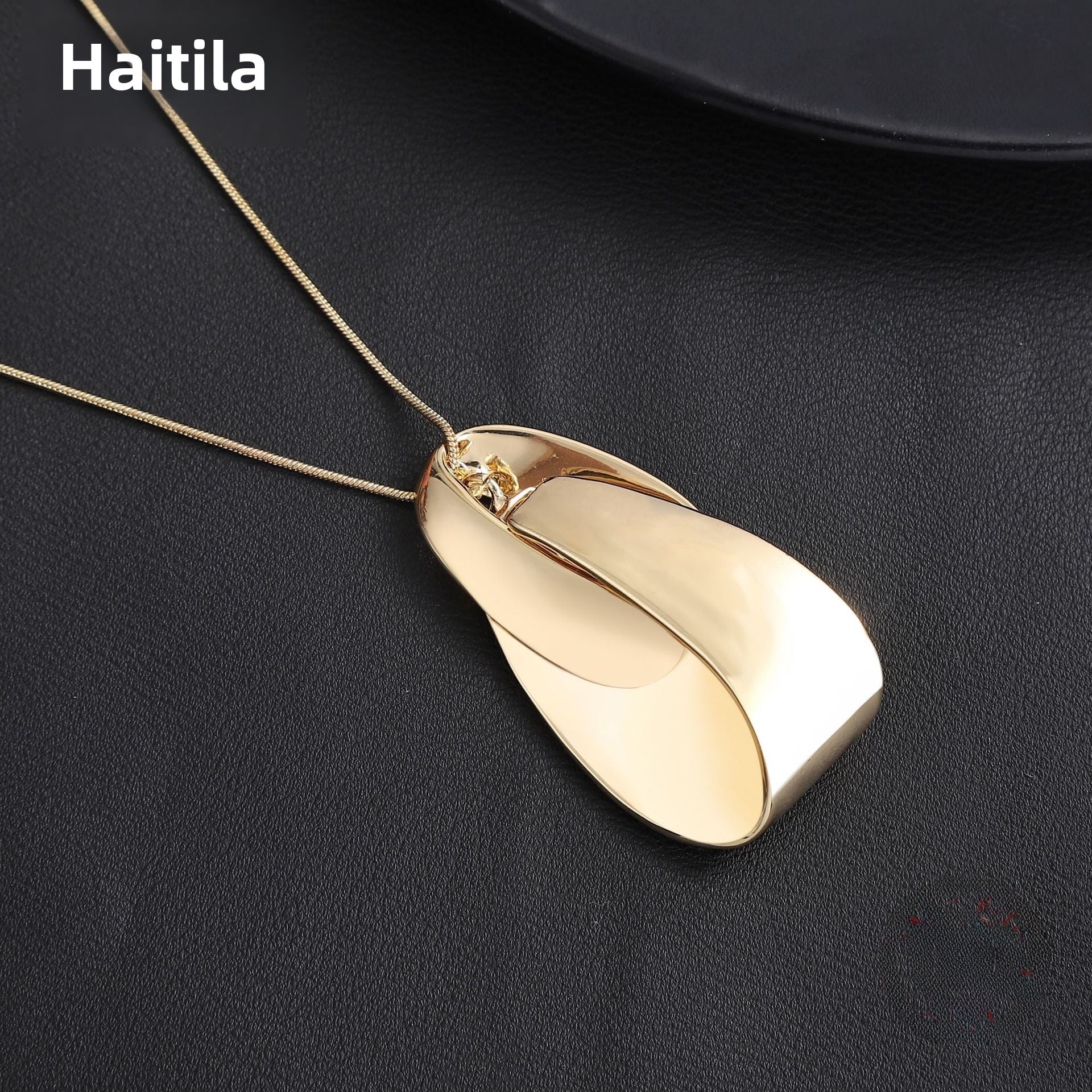 Wholesale  irregular geometric ring pendant gold-plated silver  snake bone necklace