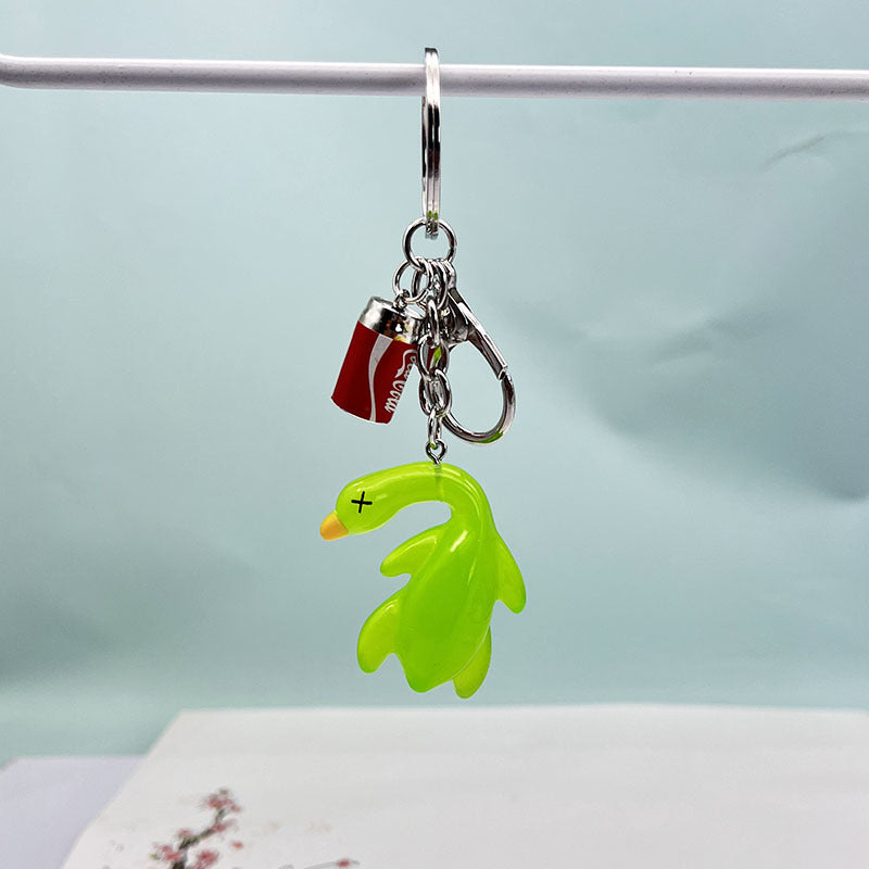 Wholesale Color-changing barbecue duck resin keychain