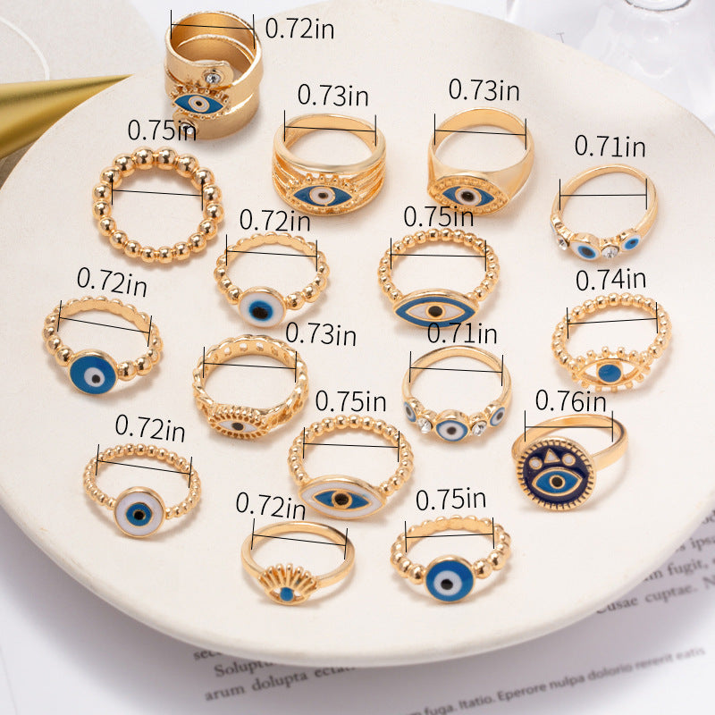 Wholesale Oil Painting Gold Plated Devil Eye Ring Adjustable Rings Stainless Steel ACC-RS-Chens001