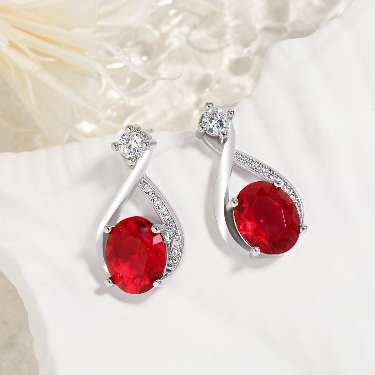 Wholesale  irregular S-shaped exaggerated color treasure necklaces earrings