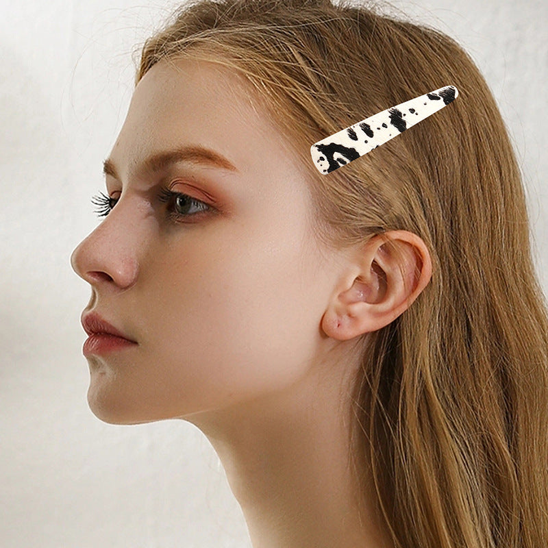 Wholesale Retro Leopard Cow Print Hair Clip,  Minimalist Design Side Clip for Everyday Styling