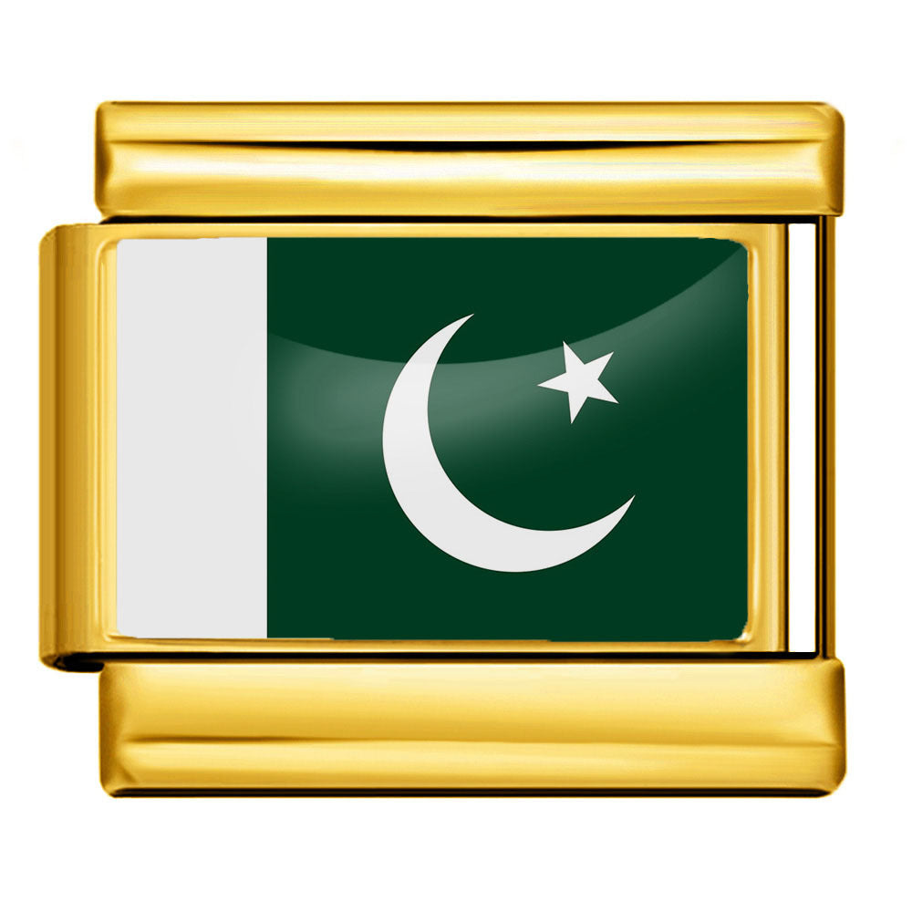 Wholesale Golden World Flag Photo Epoxy Italian Module Bracelet DIY Stainless Steel Elastic Strap Chain Bracelet