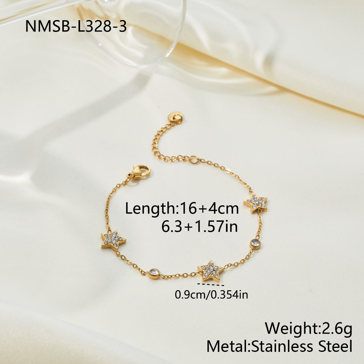 Wholesale Gentle Star Zircon Y-Necklace and Bracelet Set