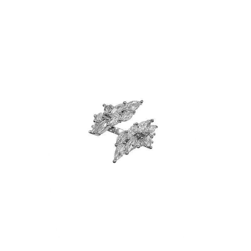 Wholesale Full Diamond Horse Eye Butterfly Zircon Retro Diamond  Adjustable Opening Ring