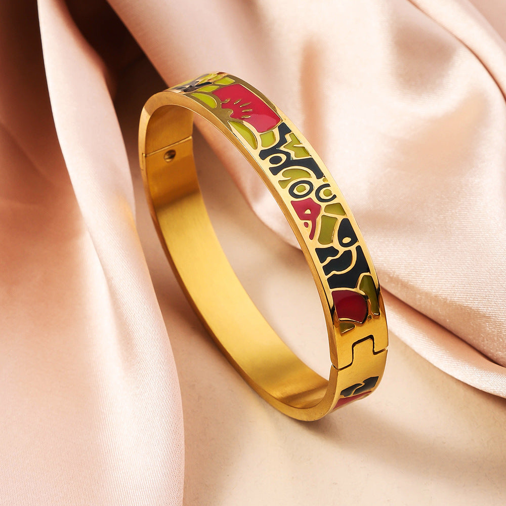 Wholesale Titanium Steel Enamel Bracelet ACC-BT-Ruif007