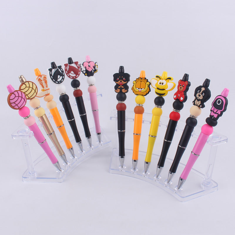 Wholesale Cartoon Silicone Animal Bee Dog Beaded Pen