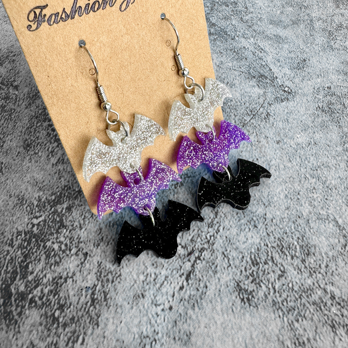Wholesale Halloween Dark Style Bat Acrylic Earrings ACC-ES-XinChuan060