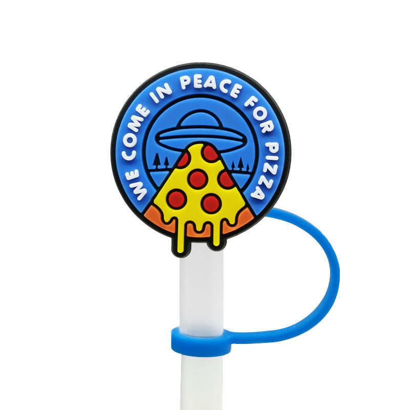 Wholesale 10PCS 7-8mm Space Transportation Vehicles with Silicone Straw Tube Cap Straw Decorations