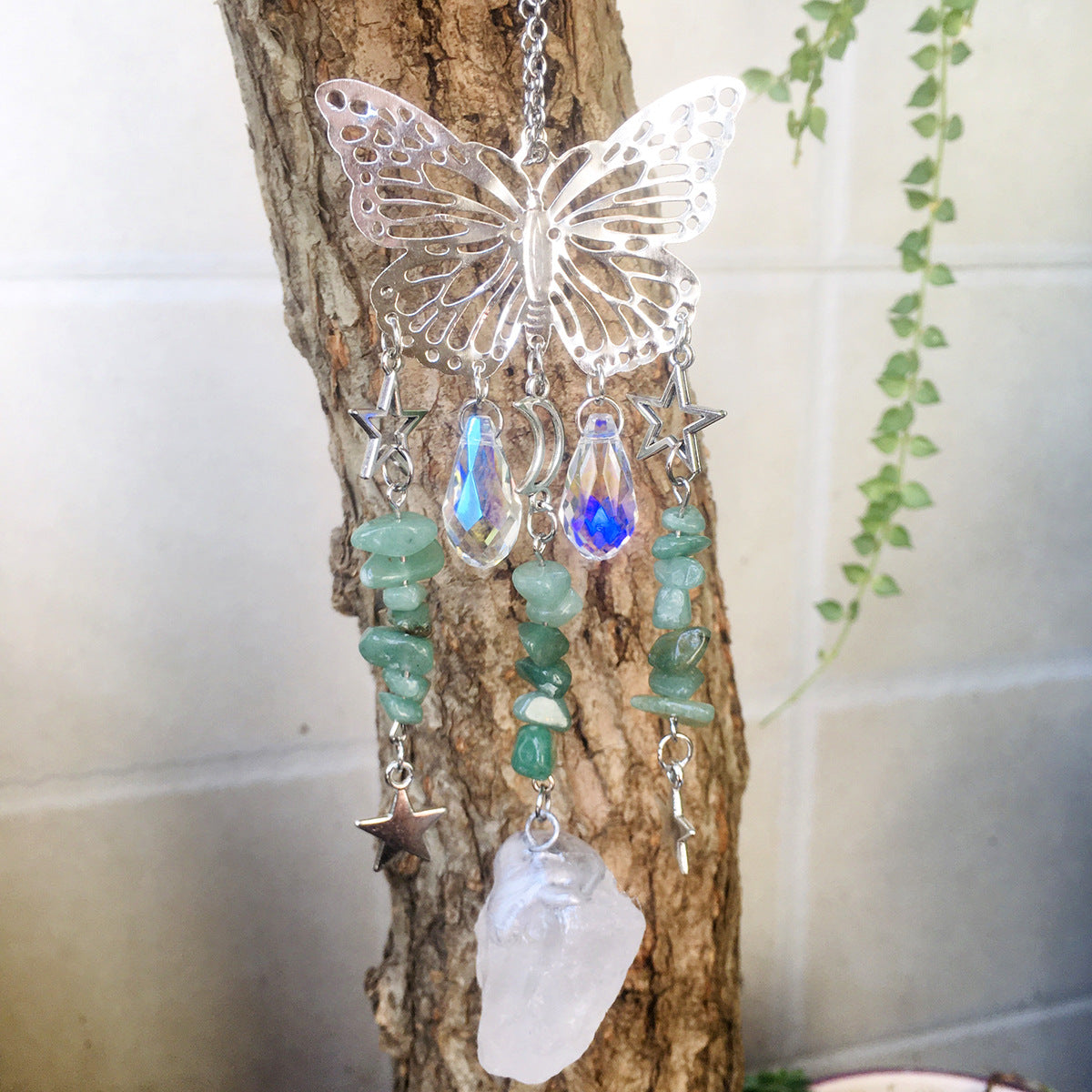 Wholesale Butterfly Energy Gravel Sun Catcher Wind Chime Crystal ACC-WS-RongGuan005